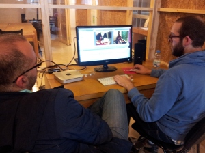 Kareem and Ashraf while editing there short film