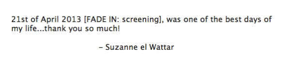 Another feedback after the screening of the short films at AltCity